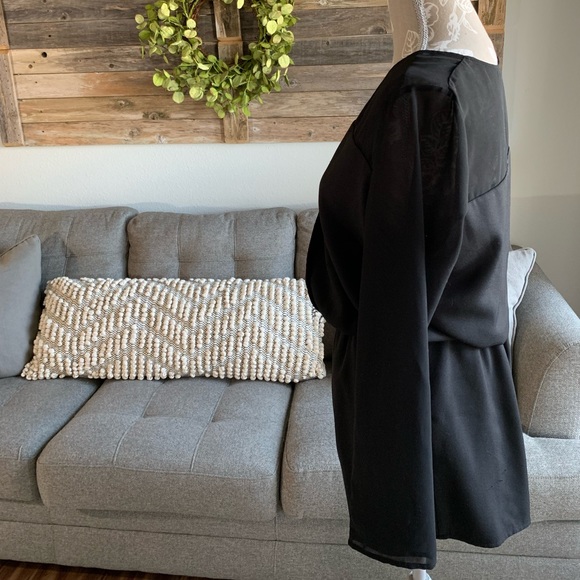 Lulus Surplice Long Sheer Sleeve Romper - Picture 3 of 9